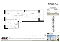 3 pokoje, mieszkanie 51,93 m², piętro 1, oferta nr 20.90, Myslovia, Mysłowice, ul. Ks. Norberta Bończyka 20