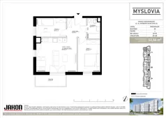 3 pokoje, mieszkanie 52,56 m², piętro 1, oferta nr 20.93, Myslovia, Mysłowice, ul. Ks. Norberta Bończyka 20