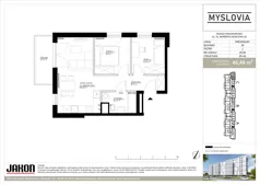 3 pokoje, mieszkanie 46,48 m², piętro 1, oferta nr 20.94, Myslovia, Mysłowice, ul. Ks. Norberta Bończyka 20