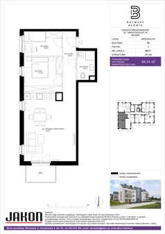 3 pokoje, mieszkanie 64,14 m², piętro 2, oferta nr 29.17, Bulwary Błonie, Błonie, ul. Narutowicza 46