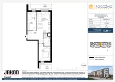 3 pokoje, mieszkanie 57,51 m², parter, oferta nr A3, Rogoźno Centrum, Rogoźno, ul. Paderewskiego 19