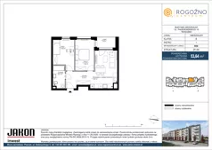 3 pokoje, mieszkanie 53,64 m², piętro 1, oferta nr B50, Rogoźno Centrum, Rogoźno, ul. Paderewskiego 19