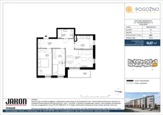 3 pokoje, mieszkanie 64,87 m², piętro 2, oferta nr B53, Rogoźno Centrum, Rogoźno, ul. Paderewskiego 19