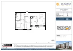 3 pokoje, mieszkanie 69,54 m², piętro 2, oferta nr B54, Rogoźno Centrum, Rogoźno, ul. Paderewskiego 19