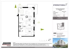 3 pokoje, mieszkanie 73,13 m², piętro 2, oferta nr 77D.7, Strzeszyńska 77, Poznań, Podolany, ul. Strzeszyńska 77
