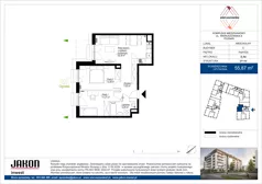 3 pokoje, mieszkanie 55,87 m², parter, oferta nr E.A4, Wieruszowska, Poznań, Grunwald, Junikowo, ul. Wieruszowska 4