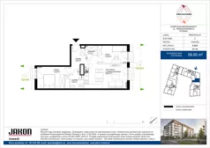 3 pokoje, mieszkanie 59,60 m², parter, oferta nr E.B33, Wieruszowska, Poznań, Grunwald, Junikowo, ul. Wieruszowska 4