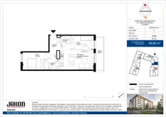 3 pokoje, mieszkanie 59,60 m², piętro 1, oferta nr E.B39, Wieruszowska, Poznań, Grunwald, Junikowo, ul. Wieruszowska 4