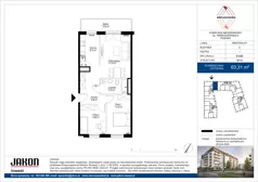3 pokoje, mieszkanie 63,31 m², piętro 1, oferta nr E.C83, Wieruszowska, Poznań, Grunwald, Junikowo, ul. Wieruszowska 4