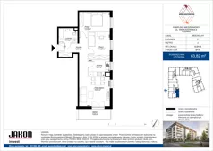 3 pokoje, mieszkanie 63,82 m², piętro 2, oferta nr E.D118, Wieruszowska, Poznań, Grunwald, Junikowo, ul. Wieruszowska 4