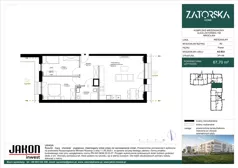 3 pokoje, mieszkanie 64,48 m², piętro 1, oferta nr A1.E68, Zatorska Home, Wrocław, Psie Pole-Zawidawie, Zakrzów, ul. Zatorska 146-150