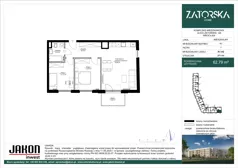 3 pokoje, mieszkanie 62,79 m², piętro 1, oferta nr A1.A2, Zatorska Home, Wrocław, Psie Pole-Zawidawie, Zakrzów, ul. Zatorska 146-150
