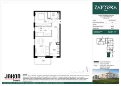 3 pokoje, mieszkanie 62,60 m², piętro 1, oferta nr A2.A7, Zatorska Home, Wrocław, Psie Pole-Zawidawie, Zakrzów, ul. Zatorska 146-150