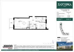 3 pokoje, mieszkanie 55,92 m², piętro 1, oferta nr A1.G93, Zatorska Home, Wrocław, Psie Pole-Zawidawie, Zakrzów, ul. Zatorska 146-150