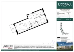 3 pokoje, mieszkanie 60,08 m², piętro 2, oferta nr A1.E69, Zatorska Home, Wrocław, Psie Pole-Zawidawie, Zakrzów, ul. Zatorska 146-150