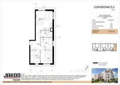 4 pokoje, mieszkanie 71,47 m², parter, oferta nr 3.C27, Gombrowicza 33, Gniezno, ul. Gombrowicza 33
