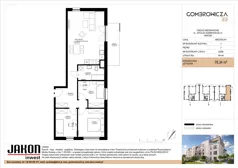 4 pokoje, mieszkanie 78,34 m², piętro 2, oferta nr 3.C33, Gombrowicza 33, Gniezno, ul. Gombrowicza 33