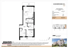 4 pokoje, mieszkanie 64,29 m², piętro 3, oferta nr 3.C36, Gombrowicza 33, Gniezno, ul. Gombrowicza 33