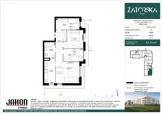 4 pokoje, mieszkanie 67,74 m², parter, oferta nr A2.A1, Zatorska Home, Wrocław, Psie Pole-Zawidawie, Zakrzów, ul. Zatorska 146-150