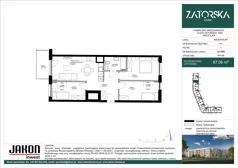 4 pokoje, mieszkanie 67,06 m², piętro 1, oferta nr A1.F83, Zatorska Home, Wrocław, Psie Pole-Zawidawie, Zakrzów, ul. Zatorska 146-150