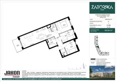 4 pokoje, mieszkanie 68,69 m², piętro 2, oferta nr A1.D56, Zatorska Home, Wrocław, Psie Pole-Zawidawie, Zakrzów, ul. Zatorska 146-150
