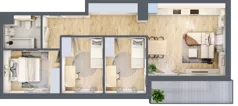 4 pokoje, mieszkanie 65,51 m², piętro 3, oferta nr CZ1.B80, Nowa Czernica CZ1, Czernica, ul. Wojska Polskiego 13