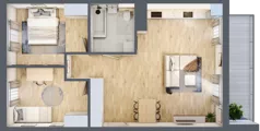 3 pokoje, mieszkanie 65,61 m², piętro 1, oferta nr CZ1.A15, Nowa Czernica CZ1, Czernica, ul. Wojska Polskiego 13