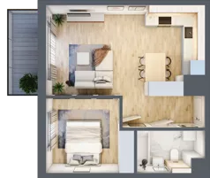 2 pokoje, mieszkanie 42,93 m², piętro 1, oferta nr CZ1.B59, Nowa Czernica CZ1, Czernica, ul. Wojska Polskiego 13