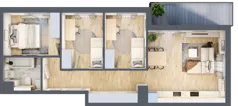 4 pokoje, mieszkanie 65,29 m², piętro 5, oferta nr CZ1.A41, Nowa Czernica CZ1, Czernica, ul. Wojska Polskiego 13