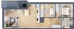 3 pokoje, mieszkanie 59,52 m², piętro 1, oferta nr CZ1.B62, Nowa Czernica CZ1, Czernica, ul. Wojska Polskiego 13