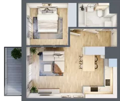 2 pokoje, mieszkanie 42,70 m², piętro 2, oferta nr CZ1.A22, Nowa Czernica CZ1, Czernica, ul. Wojska Polskiego 13