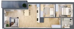 3 pokoje, mieszkanie 59,64 m², piętro 2, oferta nr CZ1.B70, Nowa Czernica CZ1, Czernica, ul. Wojska Polskiego 13