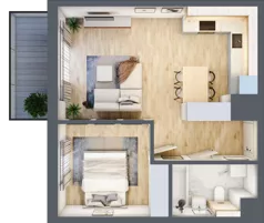2 pokoje, mieszkanie 42,80 m², piętro 1, oferta nr CZ1.A13, Nowa Czernica CZ1, Czernica, ul. Wojska Polskiego 13