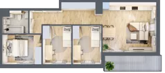 4 pokoje, mieszkanie 65,38 m², piętro 1, oferta nr CZ1.B64, Nowa Czernica CZ1, Czernica, ul. Wojska Polskiego 13