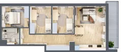 4 pokoje, mieszkanie 65,67 m², piętro 2, oferta nr CZ1.B71, Nowa Czernica CZ1, Czernica, ul. Wojska Polskiego 13