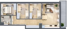 4 pokoje, mieszkanie 65,58 m², piętro 5, oferta nr CZ1.B95, Nowa Czernica CZ1, Czernica, ul. Wojska Polskiego 13