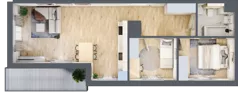 3 pokoje, mieszkanie 59,70 m², piętro 1, oferta nr CZ1.A11, Nowa Czernica CZ1, Czernica, ul. Wojska Polskiego 13