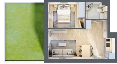 2 pokoje, apartament inwestycyjny 34,39 m², parter, oferta nr J4, Jasna, Międzywodzie, ul. Jasna 1