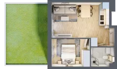 2 pokoje, apartament inwestycyjny 32,76 m², parter, oferta nr J6, Jasna, Międzywodzie, ul. Jasna 1