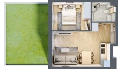2 pokoje, apartament inwestycyjny 32,80 m², parter, oferta nr J7, Jasna, Międzywodzie, ul. Jasna 1