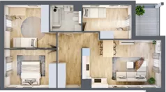 4 pokoje, mieszkanie 70,16 m², piętro 2, oferta nr CZ3.14, Nowa Czernica CZ3, Czernica, ul. Wojska Polskiego 15