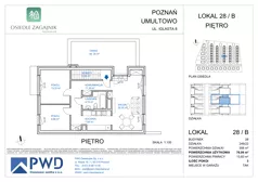 3 pokoje, mieszkanie 76,09 m², piętro 1, oferta nr 28/B, Osiedle Zagajnik - Etap 2, Poznań, Umultowo, Umultowo, ul. Zagajnikowa