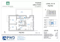3 pokoje, mieszkanie 76,09 m², piętro 1, oferta nr 30/B, Osiedle Zagajnik - Etap 2, Poznań, Umultowo, Umultowo, ul. Zagajnikowa