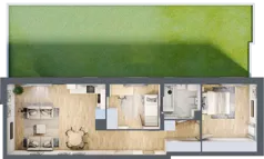 3 pokoje, mieszkanie 58,70 m², piętro 1, oferta nr 1, Comfort City Koral, Warszawa, Białołęka, Tarchomin, ul. Dionizosa 6a