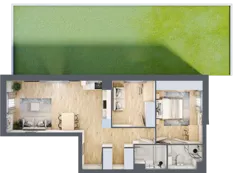 3 pokoje, mieszkanie 60,70 m², piętro 1, oferta nr 8, Comfort City Koral, Warszawa, Białołęka, Tarchomin, ul. Dionizosa 6a