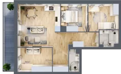 4 pokoje, mieszkanie 67,60 m², piętro 2, oferta nr 15, Comfort City Koral, Warszawa, Białołęka, Tarchomin, ul. Dionizosa 6a