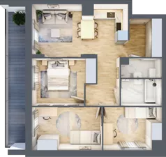 4 pokoje, mieszkanie 62,70 m², piętro 7, oferta nr 48, Comfort City Koral, Warszawa, Białołęka, Tarchomin, ul. Dionizosa 6a