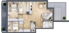 4 pokoje, mieszkanie 72,70 m², piętro 8, oferta nr 59, Comfort City Koral, Warszawa, Białołęka, Tarchomin, ul. Dionizosa 6a