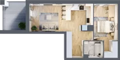 2 pokoje, mieszkanie 45,20 m², piętro 2, oferta nr 69, Comfort City Koral, Warszawa, Białołęka, Tarchomin, ul. Dionizosa 6a