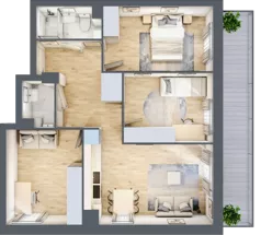 4 pokoje, mieszkanie 64,40 m², piętro 2, oferta nr 75, Comfort City Koral, Warszawa, Białołęka, Tarchomin, ul. Dionizosa 6a